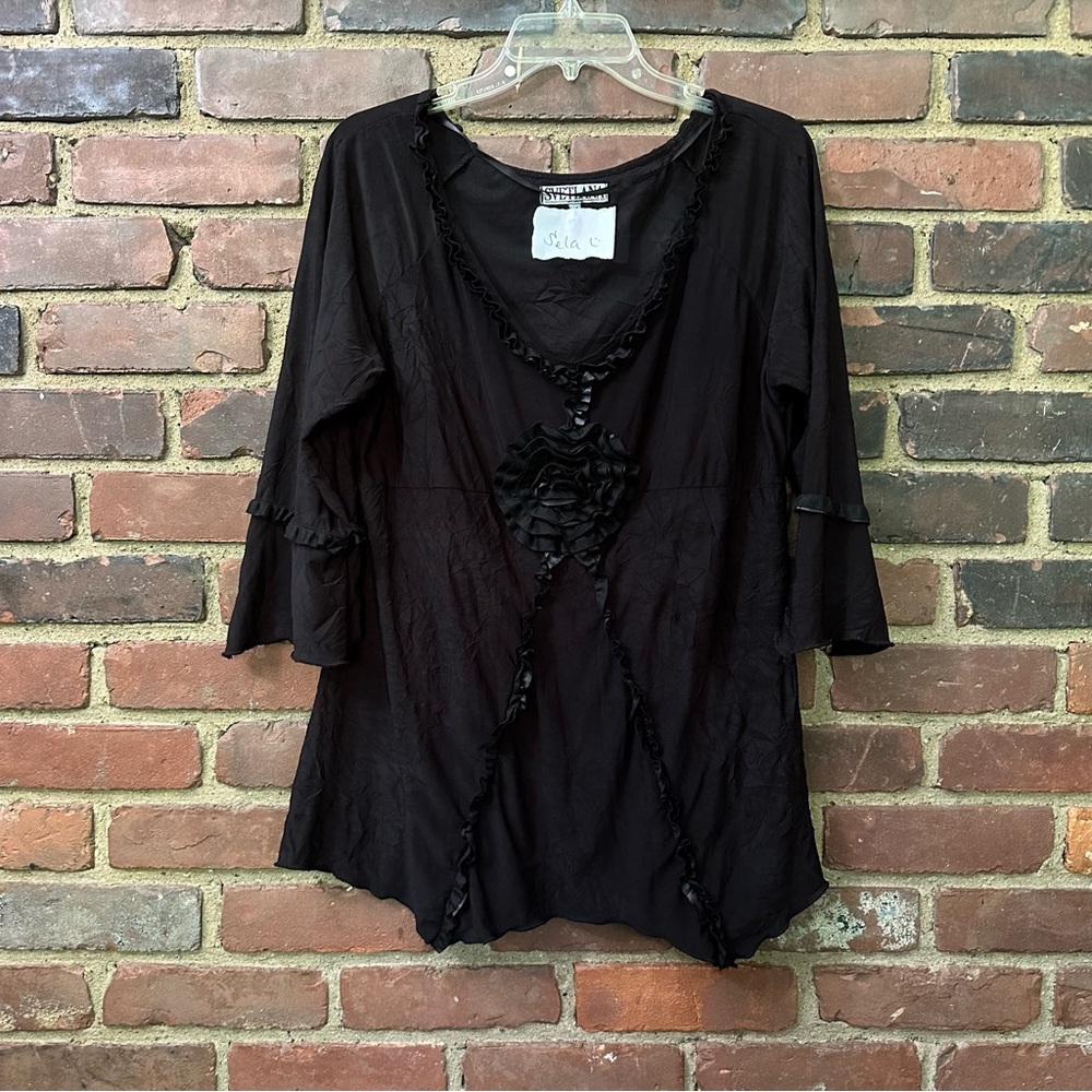 SVETLANA v neck top size 14 / large -29” long -39 chest